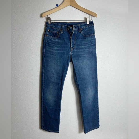 Levi’s blue 501 ankle length butterfly jeans 27 - Picture 1 of 9